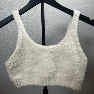 Colsie White Fuzzy Crop Top/Bra